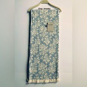 🎁INUP Home Cotton Throw Blanket - Washed Cotton Light Blue Floral